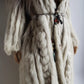 Vintage Saga Ice Blue / Grey Fox Fur Coat - Soft & Dreamy - Full Length