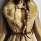 Absolute Knockout Penny Lane Princess Coat - Incredible Hourglass Shape - Camel Tones - Wool with Vegan Fur Collar & Cuffs