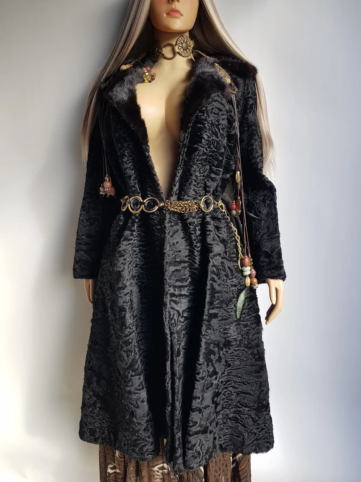 1960s Vintage Fox Fur & Curly Lambskin Coat - Super Soft Layers of Fur & Wool