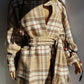 Vintage English Made 100% Wool Coat - Exceptional Quality & Absolutely Gorgeous Patterning - Matching sash Wear Multiple Ways