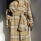 Vintage English Made 100% Wool Coat - Exceptional Quality & Absolutely Gorgeous Patterning - Matching sash Wear Multiple Ways