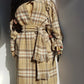 Vintage English Made 100% Wool Coat - Exceptional Quality & Absolutely Gorgeous Patterning - Matching sash Wear Multiple Ways