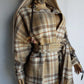 Vintage English Made 100% Wool Coat - Exceptional Quality & Absolutely Gorgeous Patterning - Matching sash Wear Multiple Ways