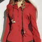 Vintage 90s Designer Blazer in Burnt Rust Red Tones - Fitted Hourglass Shape - Button Front