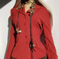 Vintage 90s Designer Blazer in Burnt Rust Red Tones - Fitted Hourglass Shape - Button Front