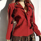 Vintage 90s Designer Blazer in Burnt Rust Red Tones - Fitted Hourglass Shape - Button Front