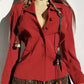 Vintage 90s Designer Blazer in Burnt Rust Red Tones - Fitted Hourglass Shape - Button Front