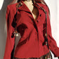 Vintage 90s Designer Blazer in Burnt Rust Red Tones - Fitted Hourglass Shape - Button Front