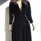 1920s Midnight Black Bohemian Gothic Velvet Coat with Hand Sequin Work on the Shoulder - Made in Sydney -