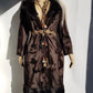 1970s Penny Lane Princess Coat in Vegan Faux Fur - Fluffy Collar and Hemline - Rich Brown - Brushed Feature all over the Fur