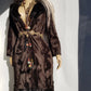 1970s Penny Lane Princess Coat in Vegan Faux Fur - Fluffy Collar and Hemline - Rich Brown - Brushed Feature all over the Fur