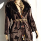 1970s Penny Lane Princess Coat in Vegan Faux Fur - Fluffy Collar and Hemline - Rich Brown - Brushed Feature all over the Fur