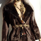 1970s Penny Lane Princess Coat in Vegan Faux Fur - Fluffy Collar and Hemline - Rich Brown - Brushed Feature all over the Fur