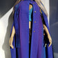 Vintage Really Special - 100% Irish New Wool Cape / Coat in Blue & Purple Tones - Full Length - Insanely High Quality and Immaculate Tailoring