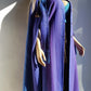 Vintage Really Special - 100% Irish New Wool Cape / Coat in Blue & Purple Tones - Full Length - Insanely High Quality and Immaculate Tailoring