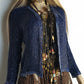 1990s Vintage Silk & Sparkly Handmade Evening -  Iridescent Blue Bead & Sequins Jacket