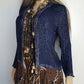 1990s Vintage Silk & Sparkly Handmade Evening -  Iridescent Blue Bead & Sequins Jacket