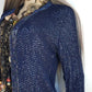 1990s Vintage Silk & Sparkly Handmade Evening -  Iridescent Blue Bead & Sequins Jacket