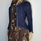 1990s Vintage Silk & Sparkly Handmade Evening -  Iridescent Blue Bead & Sequins Jacket