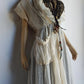 Ethereal 1920s Angelic Duster Coat / Robe - Intricate Pleating All over - Flouncy Pleated Collar - Spectacular Ruffle Detailing on Sleeves & Pocket - Tie Closure at Waist