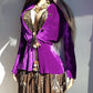 Rich Purple Hourglass Vintage Jacket - 1970s Hand Dyed - Flouncy & Mystical - Light Perfect Layering Piece - Ornate Metal Buttons