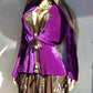 Rich Purple Hourglass Vintage Jacket - 1970s Hand Dyed - Flouncy & Mystical - Light Perfect Layering Piece - Ornate Metal Buttons