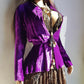 Rich Purple Hourglass Vintage Jacket - 1970s Hand Dyed - Flouncy & Mystical - Light Perfect Layering Piece - Ornate Metal Buttons