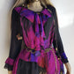 Spectacular Rock Star Girlfriend Asymmetrical Flouncy Top / Mini Dress - Rich Pinks & Purple Tones - Ruffles Everywhere- Multiple Layers