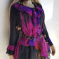 Spectacular Rock Star Girlfriend Asymmetrical Flouncy Top / Mini Dress - Rich Pinks & Purple Tones - Ruffles Everywhere- Multiple Layers