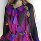 Spectacular Rock Star Girlfriend Asymmetrical Flouncy Top / Mini Dress - Rich Pinks & Purple Tones - Ruffles Everywhere- Multiple Layers