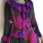 Spectacular Rock Star Girlfriend Asymmetrical Flouncy Top / Mini Dress - Rich Pinks & Purple Tones - Ruffles Everywhere- Multiple Layers
