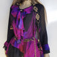 Spectacular Rock Star Girlfriend Asymmetrical Flouncy Top / Mini Dress - Rich Pinks & Purple Tones - Ruffles Everywhere- Multiple Layers