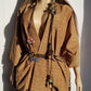 Vintage Rich Deep Gold Oriental Wrap Jacket - Blue Clasp - Spectacular Tailoring & Print - Fully Lined