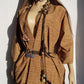 Vintage Rich Deep Gold Oriental Wrap Jacket - Blue Clasp - Spectacular Tailoring & Print - Fully Lined