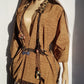 Vintage Rich Deep Gold Oriental Wrap Jacket - Blue Clasp - Spectacular Tailoring & Print - Fully Lined