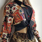 Vintage Cowgirl Knockout Print Western Cotton Jacket / Blouse with Gorgeous Keyhole Collar - Wear Multiple Ways - Button Front