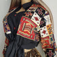 Vintage Cowgirl Knockout Print Western Cotton Jacket / Blouse with Gorgeous Keyhole Collar - Wear Multiple Ways - Button Front