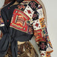 Vintage Cowgirl Knockout Print Western Cotton Jacket / Blouse with Gorgeous Keyhole Collar - Wear Multiple Ways - Button Front