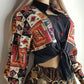 Vintage Cowgirl Knockout Print Western Cotton Jacket / Blouse with Gorgeous Keyhole Collar - Wear Multiple Ways - Button Front