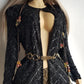 Vintage Silk Spectacular Sparkling Diamond Pattern Heavily Beaded Jacket in Black - Immaculate - Hand Beaded - Bridal Quality