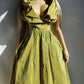 2000s Whimsical Iridescent Fairy Dress in Mystical Chartreuse Green - 50s Shape - Structural and Versatile neckline - wear multiple ways