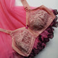 1950s Glamorous Vintage - Pink Hand Dyed Lace Overlay - Hollywood Pin up Bra