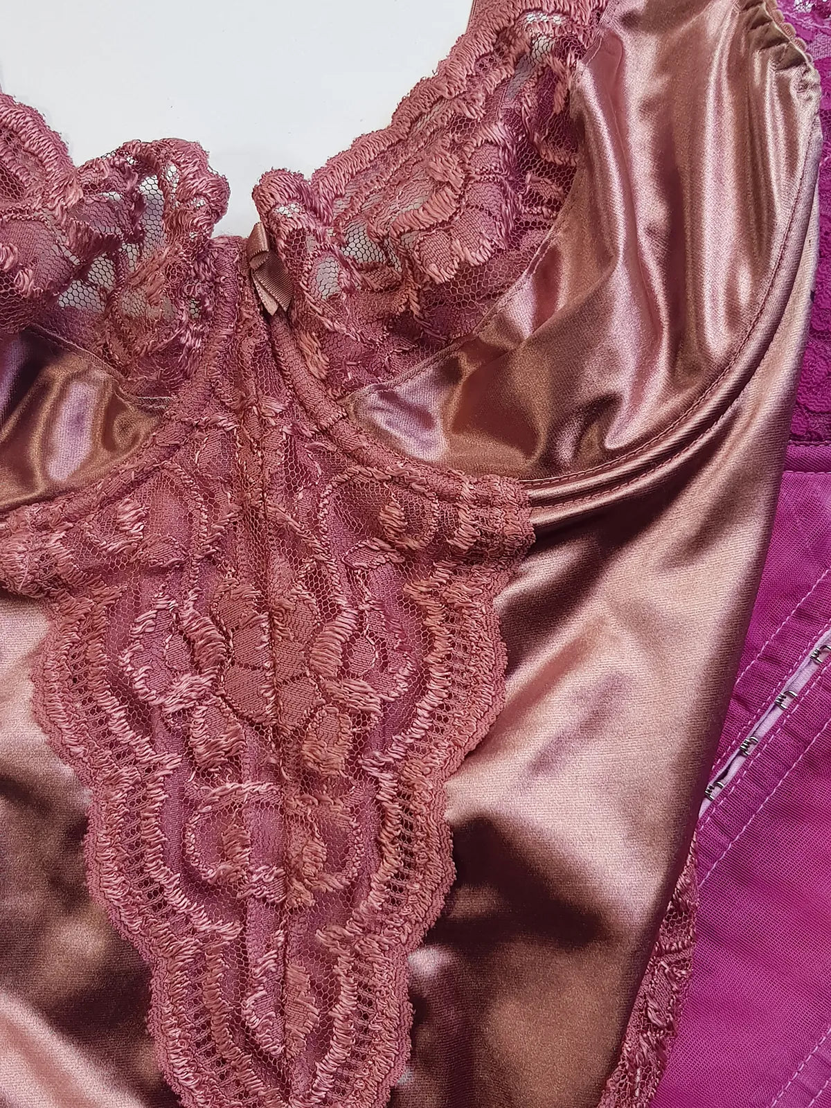 1990s Vintage Dreamy Lace & Satin High Cut Teddy Bodysuit - Unworn - Unbelievably Gorgeous in Sugary Pink