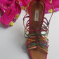Prada - Authentic Darling 100% Genuine Italian Leather Stilettos - Ankle Strap - Perfect Height Summer Heels - Multi Colored - (European Size 36)