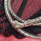 1960s Silver & Crystal - Antique Designer Snake Belt / Necklace / Bracelet - Wear Multiple ways