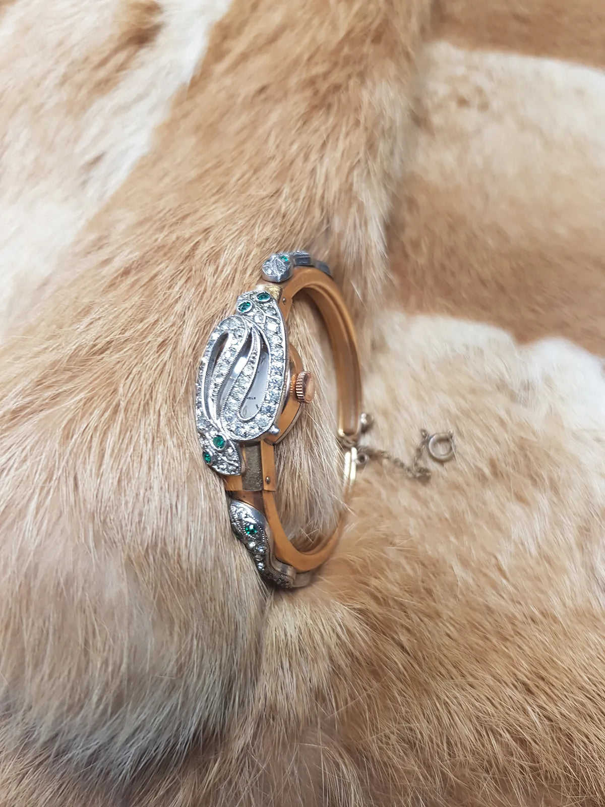 1930s Authentic Antique Snake Gold Bracelet / Watch - Unique Petite & Intricate - Snake Opens to Reveal Hidden Watch Inside