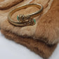 1960s Antique Designer Snake Cuff Choker Necklace- Gold & Turquoise - Ornate Statement Piece Beautifully Wraps Around Neck