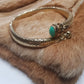 1960s Antique Designer Snake Cuff Choker Necklace- Gold & Turquoise - Ornate Statement Piece Beautifully Wraps Around Neck
