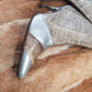 1960s Italian Authentic 100% Snakeskin & Leather Go Go Boots - Insane Metal Stiletto Heels - Silver & Natural Snake (European Size 38)