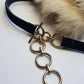 Vintage 100% Leather & Metal Belt / Choker / Bracelet in Black & Gold - Can be worn multiple ways